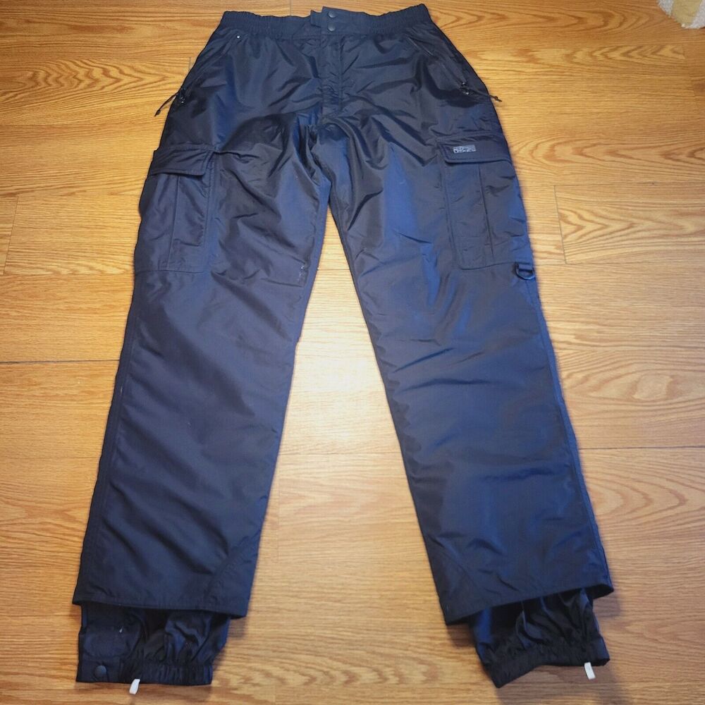 Red Ledge Cargo Ski Pants Size Medium Black Cargo Pockets Insulated